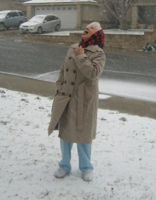 Catching snowflakes, December 2010